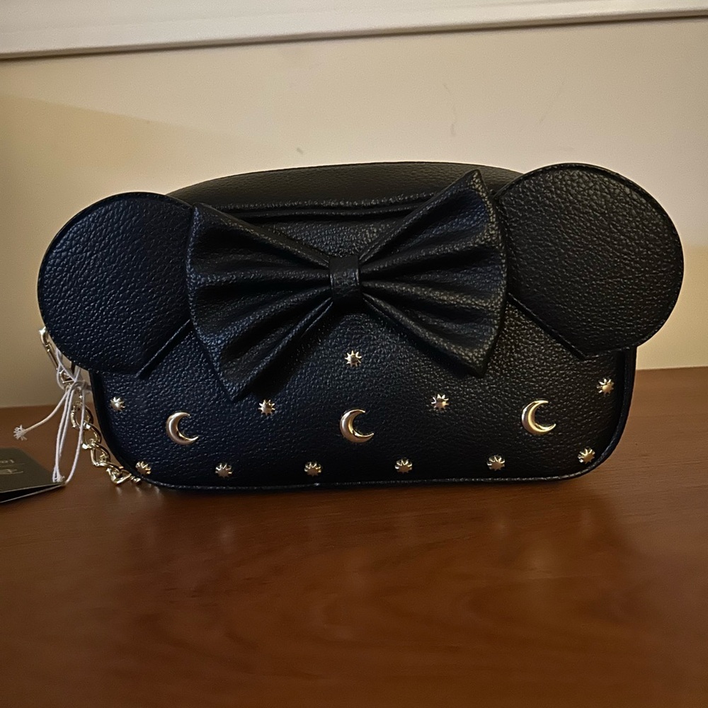 ✨NWT Loungefly /Disney Minnie Mouse Crossbody Bag with Bow and Celestial Accents